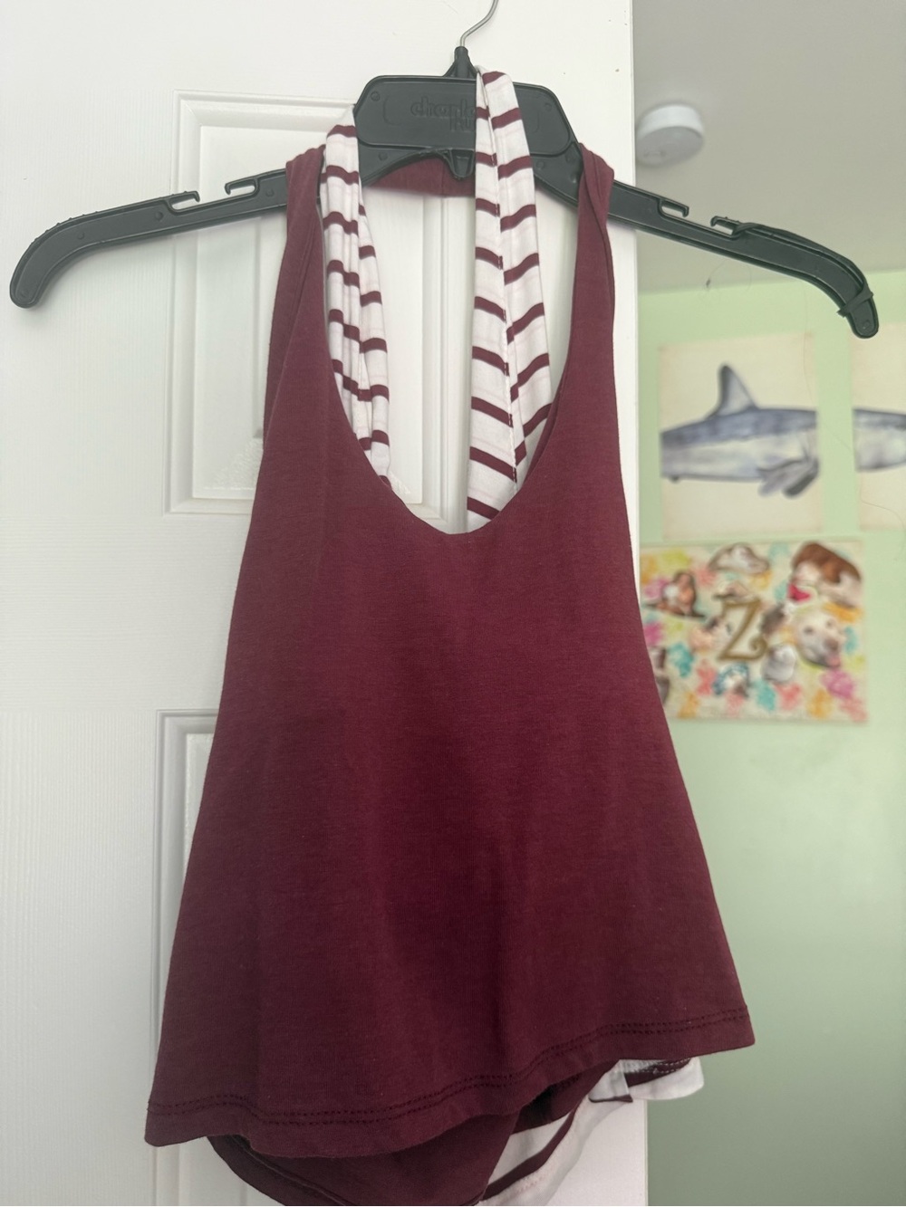 2 backless halter tops